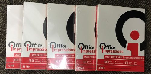 Office Impressions Laser Printer Labels 3-1/3 X 4 # 82148 Lot of 5 Packages