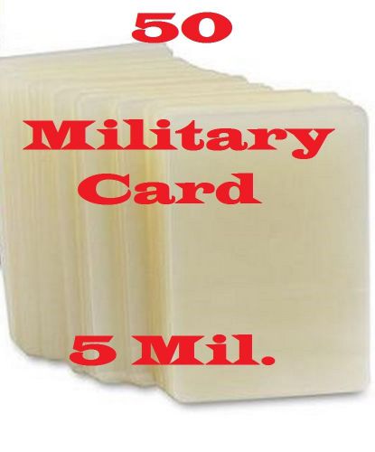 Military card 50 pk 5 mil laminating laminator pouch sheet  2-5/8 x 3-7/8 for sale