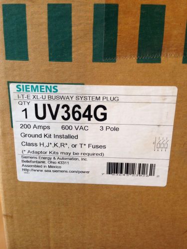 SIEMENS ITE 200 AMP BUS PLUG UV364G  New In Factory Sealed Box -