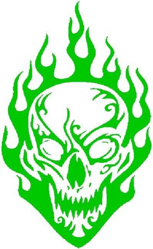 30 Custom Flaming Green Skull Personalized Address Labels
