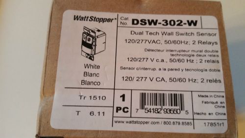WATTSTOPPER DSW-302-W DUAL TECH WALL SWITCH SENSOR 120/277VAC WHITE NEW