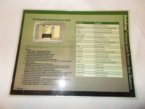 JOHN DEERE AMS  AUTOTRAC UNIVERSAL 2600 LAMINATED QUICK REFERENCE GUIDE PF12446