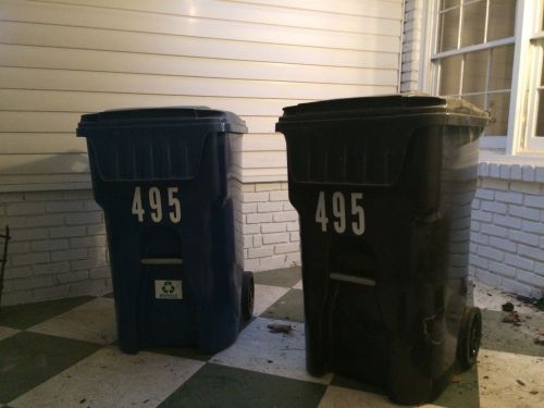 Trash container - 95 gallon blue for sale
