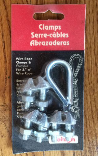 Lehigh Wire Rope Clamps &amp; Thimble 3/16&#034; #7310 NOS