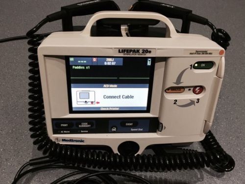 Lifepak 20e defib aed ecg leads and combo adapter hard paddles 2008 for sale