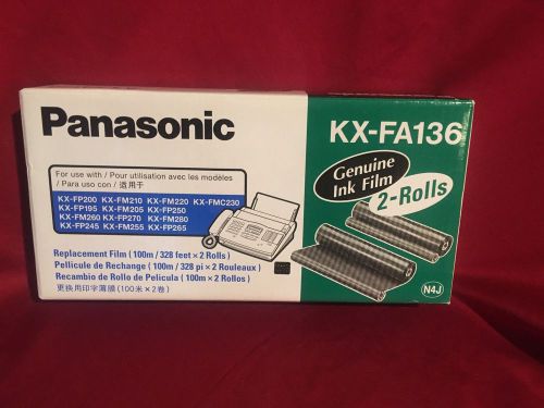 Genuine Panasonic Ink Film KX-FA136 FAX Replacement Cartridge 2-Rolls BRAND NEW