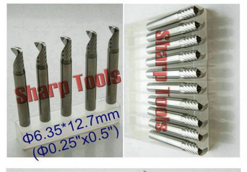 5pcs 6.35*12.7mm single custom carbide one flute cnc milling tools router bits for sale