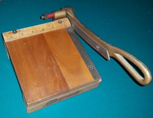 Vintage Ingento Paper Cutter No. 1 6 X 6 1/2&#034;  Guillotine Hobby Wood crop