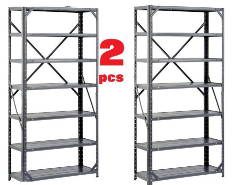 Two shelving storage 7-shelf, steel,12 x 30 x 60-in up 107-lb.per shelf 750-lb for sale