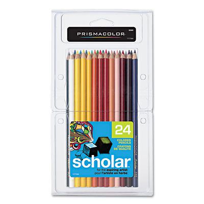 Scholar Colored Woodcase Pencils, 24 Assorted Colors/Set, Sold as 1 Set