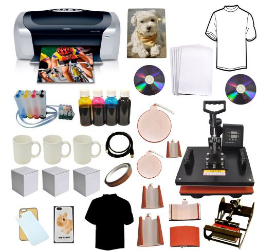 8in1heat press,epson printer,ciss,ink refil for sublimation tshirt,mug,hat,plate for sale
