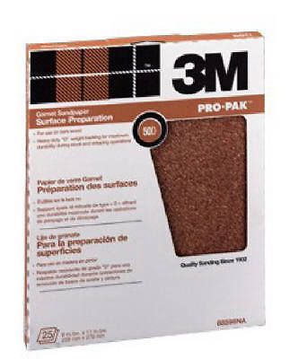 3m company 25-count 9 x 11-inch 80-grit garnet sandpaper for sale