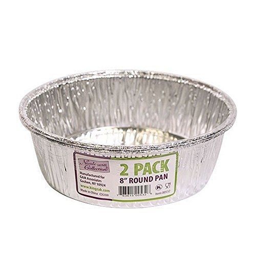 King zak 8 inch round disposable aluminum foil pan - 2 pack for sale