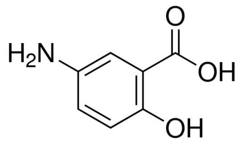 5-Aminosalicylic acid, Mesalamine, 95.0%, 50g