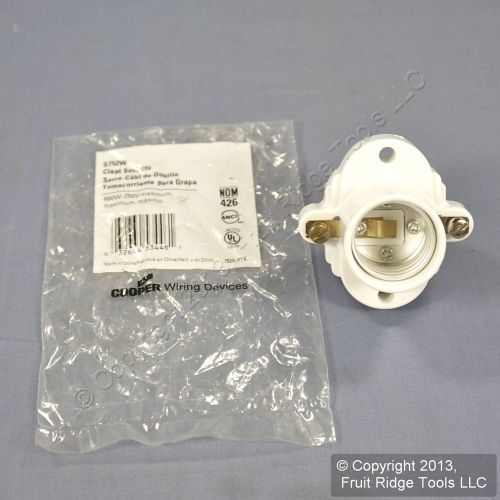 Cooper Thermoset White Pony Cleat Light Socket Lamp Holder Surface Mount S752W