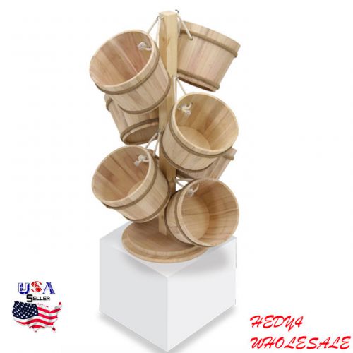 New impulse barrel tree counter display half peck 8 baskets included 32&#034;h x 20&#034;d for sale