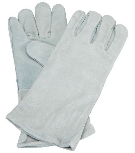 Pair of 14&#034; Welding Gloves Gray Leather Cowhide