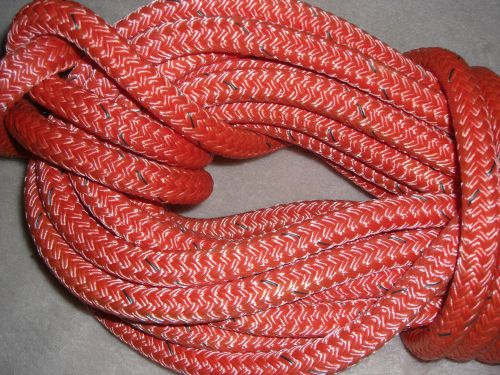 46&#039; of 5/8&#034; orange stable braid low stretch polyester double braided bull rope for sale