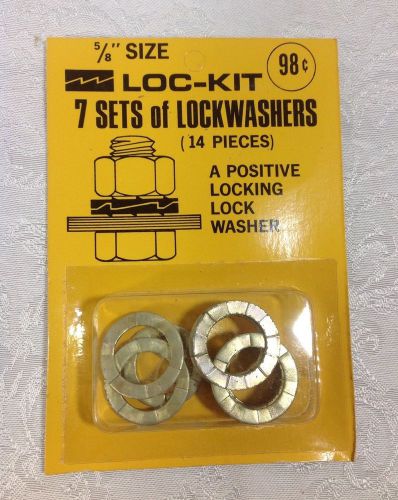 Vintage Nos Loc-Kit Lockwashers 7 Sets 14 Pcs Positive Lock Washer Size 5/8&#034;