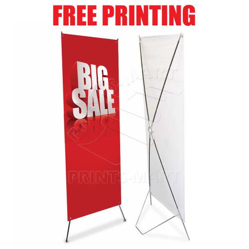 24&#034; Economic X Banner Stand with FREE W60xH160cm PVC Banner + FREE Matte Coating