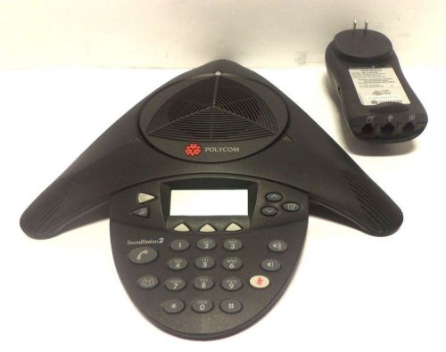 Polycom SoundStation 2 Conference Phone 2201-16200-001 with Wall Module Used
