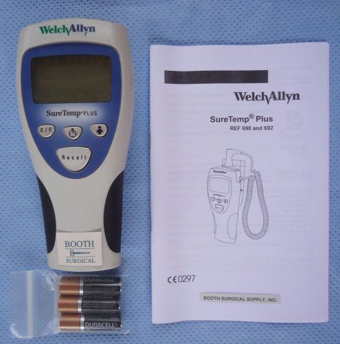 Welch allyn 01692-000 suretemp plus #692 thermometer without probe- used for sale