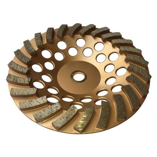 3PK 7&#034;x24Segs Spiral  Diamond Grinding Cup Wheels for Concrete 7/8&#034;-5/8&#034; Arbor