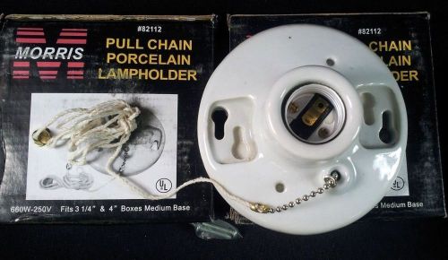 New Cooper Morris Porcelain Lamp Holder Pull Chain 660W 250V 82112 604SP *2/LOT*