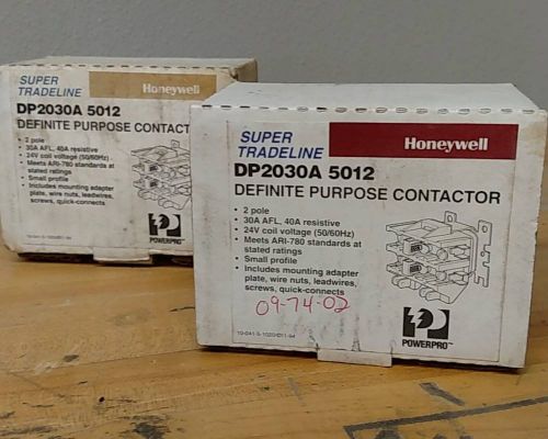 NEW! Honeywell DP2030A 5012 1225 DEFINITE PURPOSE CONTACTOR WV FREE SHIPPING!