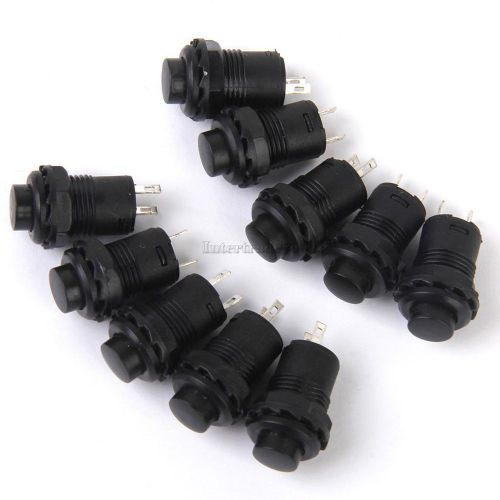 10pcs car boat dash locking latching off- on push button switch black 12mm for sale