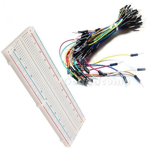 MB102 Breadboard Board 830 Points Solderless PCB + 65Pcs Jumper Cable Wires G1CG