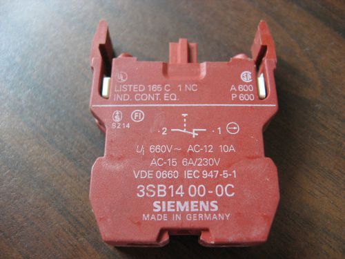 Siemens 3SB14-00-0C Contact Block