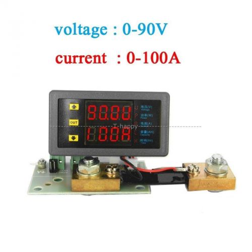 90V 100A DC digital voltmeter Ammeter power meter Battery capacity time 12v 24V