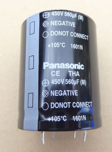 560uF, 450V  Electrolytic Capacitor. Snap-in. by Panasonic, P/N ECE-T2WA561FA