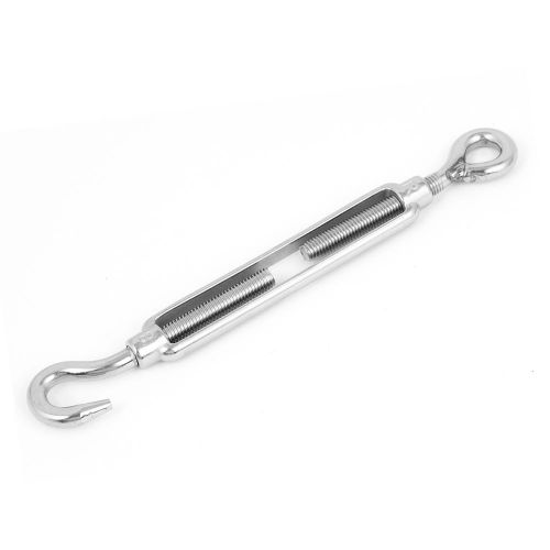 M8 5/16&#034; threaded adjustable stainless steel eye hook turnbuckle silver tone for sale