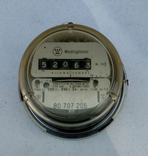 4 WESTINGHOUSE ELECTRIC WATTHOUR METERS (KWH)EZ READ,CYCLONE, 240V, 200 AMPS, 3W