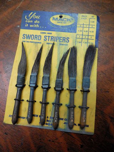 Vintage 1891 Mack Camel Hair Sword Stripers Antique Size 1 Brushes Set