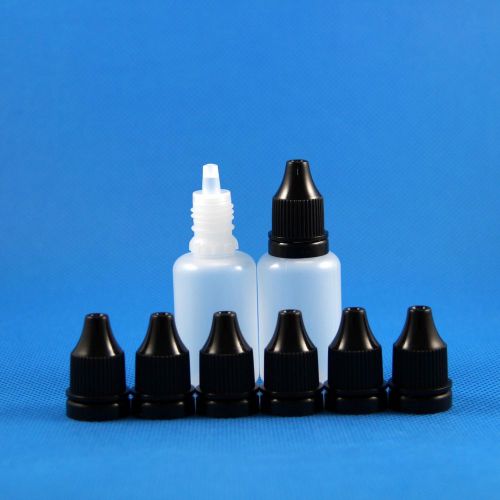 100x 2/3 OZ 20 ML LDPE Dropper Bottles Tamper Proof Cap E Juicy Liquid Vapor New