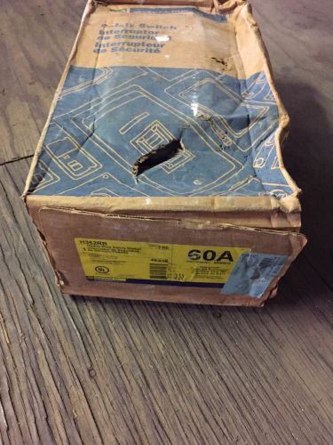 Square d h362rb 3 phase 60 amp 600 volt nema 3r fused disconnect new in box for sale