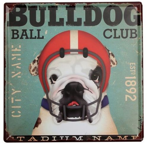Bulldog Tin Sign Vintage Metal Plaque Poster Bar Pub Home Wall Decor
