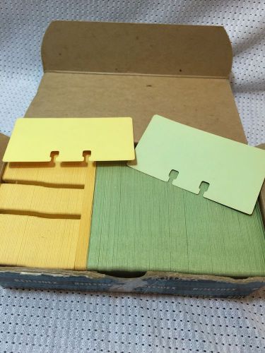 Vintage Rolodex Rotary File Refill Cards 2 1/4&#034;x 4&#034;  Green Yellow C24