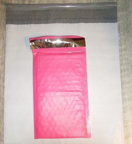 50 POLY BAGS  9X12 12x16 10x13 &amp; PINK BUBBLE MAILERS 5x7