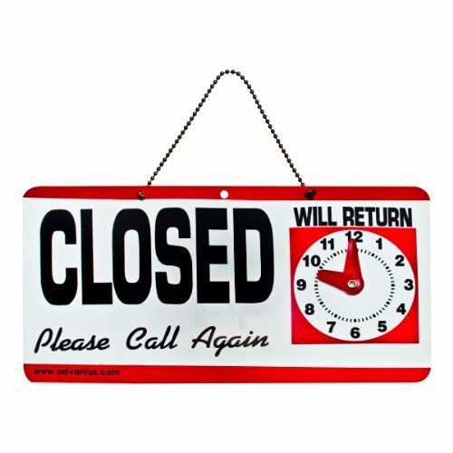 Advantus Open/closed Sign With Clock - &#034;open/closed, Please Call Again, Will