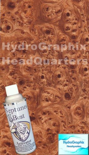Brown Burl Wood Hydrographic Film and Activator Kit! FREE Shipping! 037B