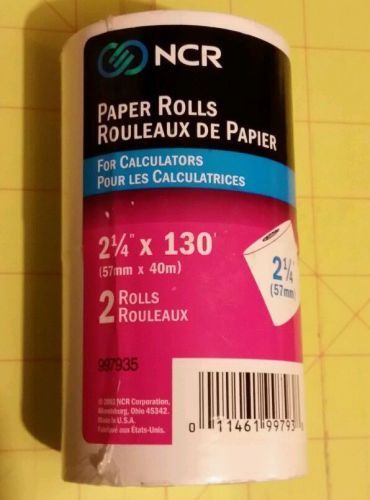 Pack of 2  NCR calculator paper rolls 2 1/4&#034; x 130&#039;