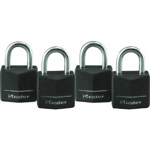 Master Lock #121Q 4PK 3/4&#034; Covered Solid Body Padlocks