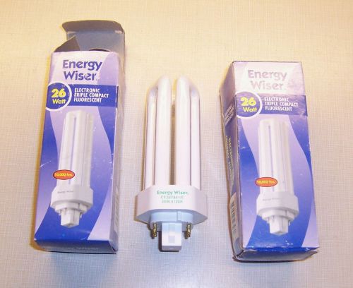 Energy Wiser 26W. Compact Fluorescent Bulbs CF26T841/E, 2pcs., N.O.S.