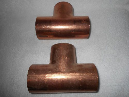 2 Pcs. Copper 2&#034; Tee (CxCxC) - (Fits 2 1/8&#034; od Copper Tubing)-NEW - 5 1/4&#034; Long