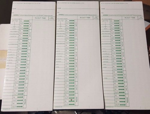 (3) Acroprint Time Card for Model ATT310 Electronic Totalizing Time Recorder