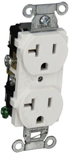 (10X) Hubbell CR20WHI Duplex Receptacle 20amp 120v 2p 3w Smooth face Spec Grade